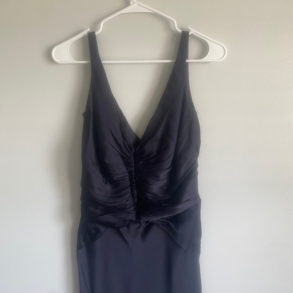 Elie Tahari 100% Silk Navy Blue Maxi Dress Sleeveless Bridesmaid Formal Size 8 - Picture 2 of 11